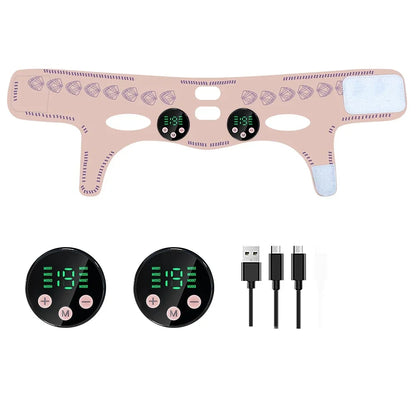 EMS Head Massage Face Relaxation USB Charging Facial Slimming Strap Face Lifting Reduce Double Chin Cheek Lift Up Face Thin Mask