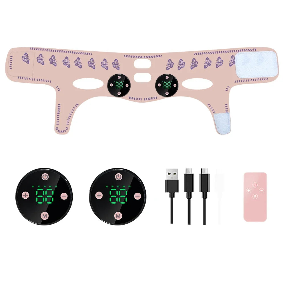 EMS Head Massage Face Relaxation USB Charging Facial Slimming Strap Face Lifting Reduce Double Chin Cheek Lift Up Face Thin Mask
